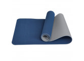 Коврик для йоги 183х61х0,6см Sportex ТПЕ E39306 синий\серый
