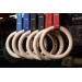 Кольца гимнастические YouSteel деревянные, D32мм (комплект) черные стропы 75_75