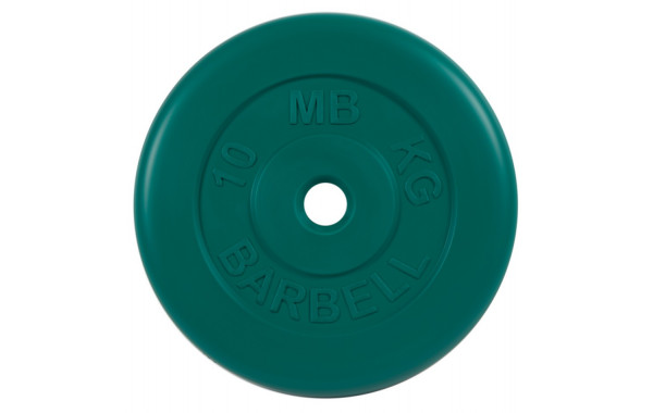 Диск обрезиненный d26мм MB Barbell MB-PltC26-10 10 кг зеленый 600_380