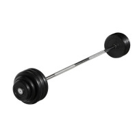 Штанга неразборная с чёрными дисками MB Barbell d25 мм, 42,5 кг MB-BarMW-B42,5
