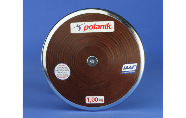Диск универсальный из прочной клееной фанеры 1,5 кг. Polanik HPD11-1,5 Сертификат IAAF № I-11-0494 600_380