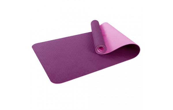 Коврик для фитнеса и йоги Larsen TPE двухцветный фиолет/роз р183х61х0,6см 600_380