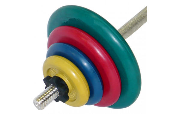 Штанга тренировочная 45,5 кг MB Barbell цветная 600_380