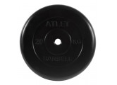 Диск обрезиненный d31мм MB Barbell Atlet 20кг черный MB-AtletB31-20