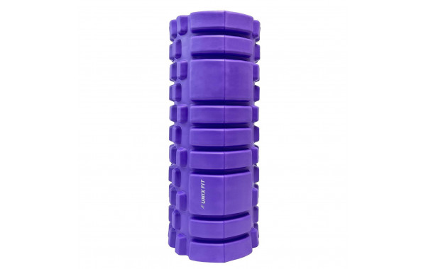 Ролик массажный для йоги и фитнеса 33 см UnixFit FRU33CMVT фиолетовый 600_380