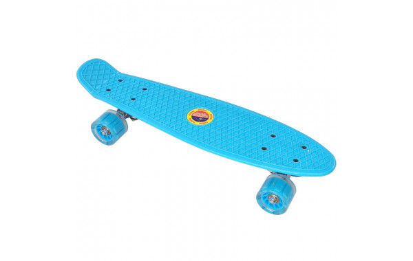 Скейтборд пластиковый 56x15cm, со свет. колесами Sportex E33092 голубой (SK500) 600_380