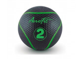 Набивной мяч 2 кг Aerofit AFMB2 черный\ зеленые полоски