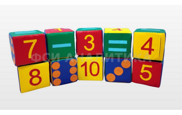 Детские игровые кубики - Учимся считать ФСИ 10 кубиков 10849 600_380