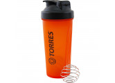Шейкер спортивный Torres 600мл, пластик S01-600-02 черная крышка с колпачком, ярко-оранжевый