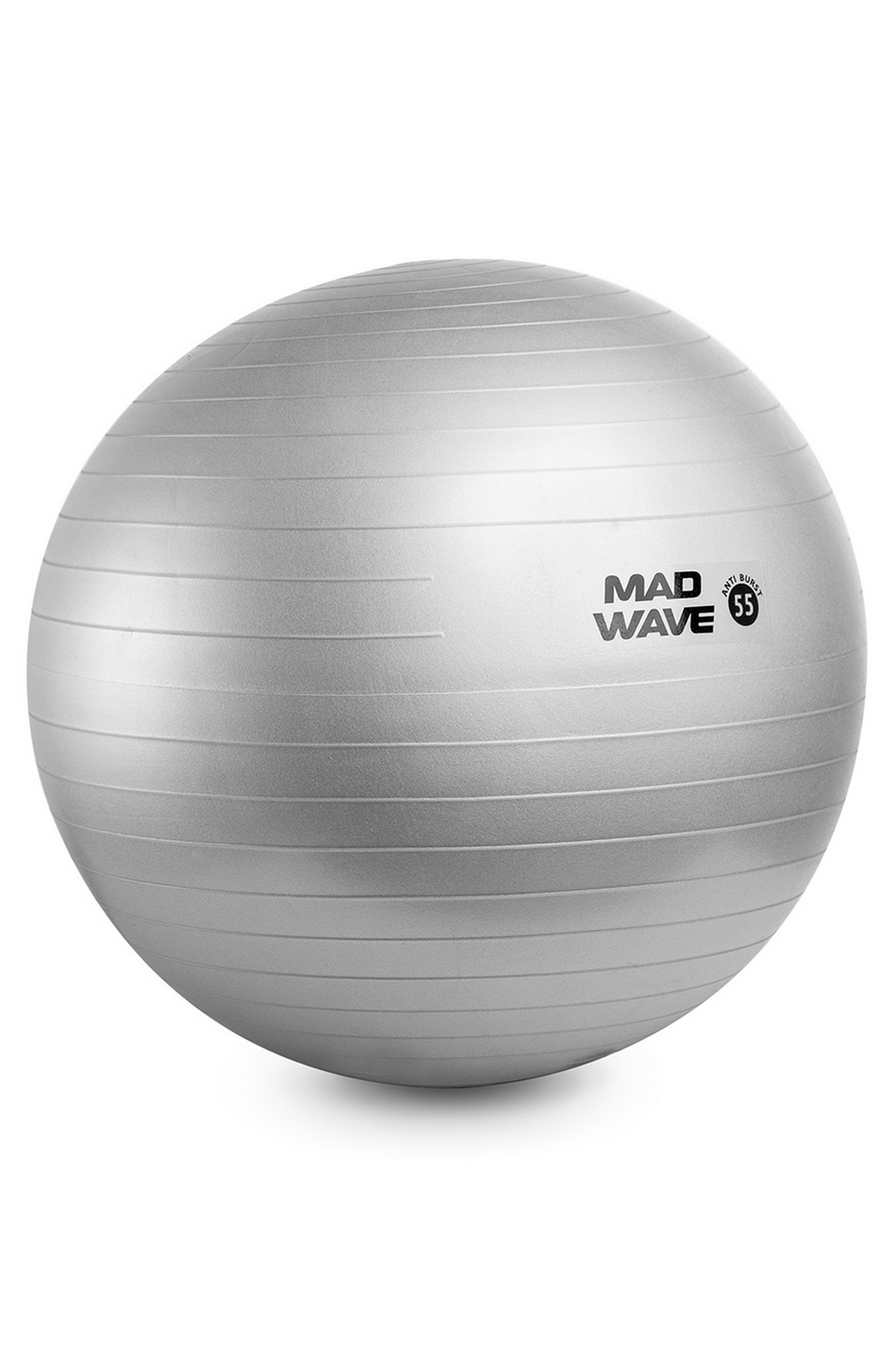 Мяч для фитнеса 55 см Mad Wave Anti Burst GYM Ball M1310 01 1 12W серебро 1333_2000