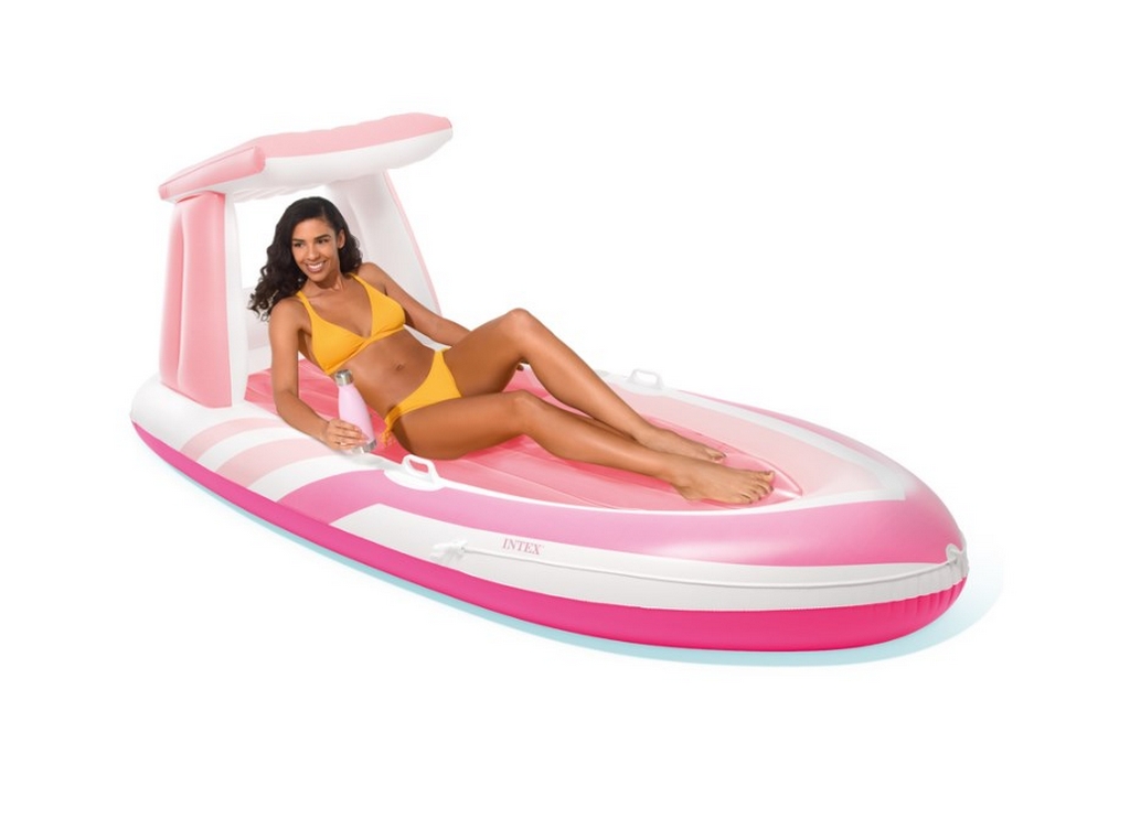 Надувная лодка 257х135см с навесом, до 100кг Intex Pink Paradise 57804 1024_762