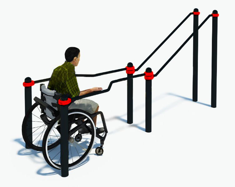 Брусья в подъем для инвалидов в кресло-колясках W-8.03 Hercules 5205 753_600