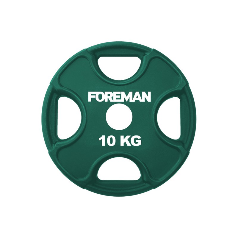 Диск олимпийский обрезиненный Foreman PRR, 10 кг PRR-10KG Зеленый 800_800