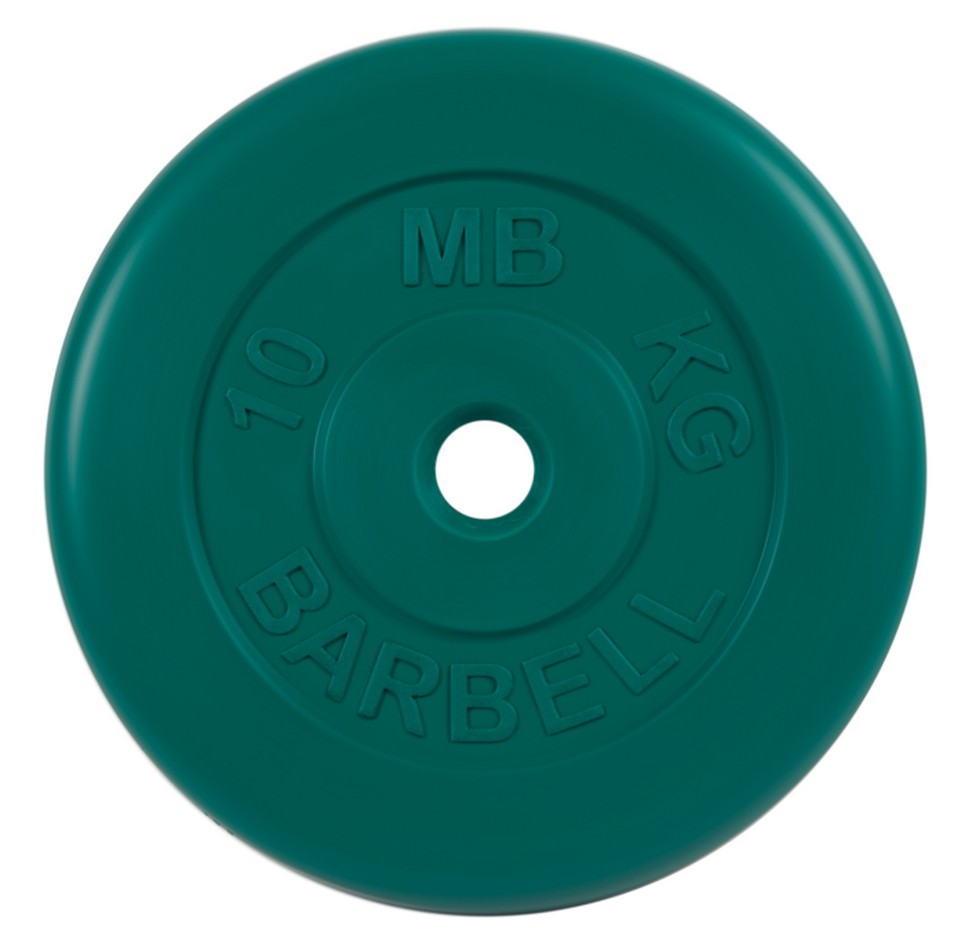 Диск обрезиненный d26мм MB Barbell MB-PltC26-10 10 кг зеленый 972_950
