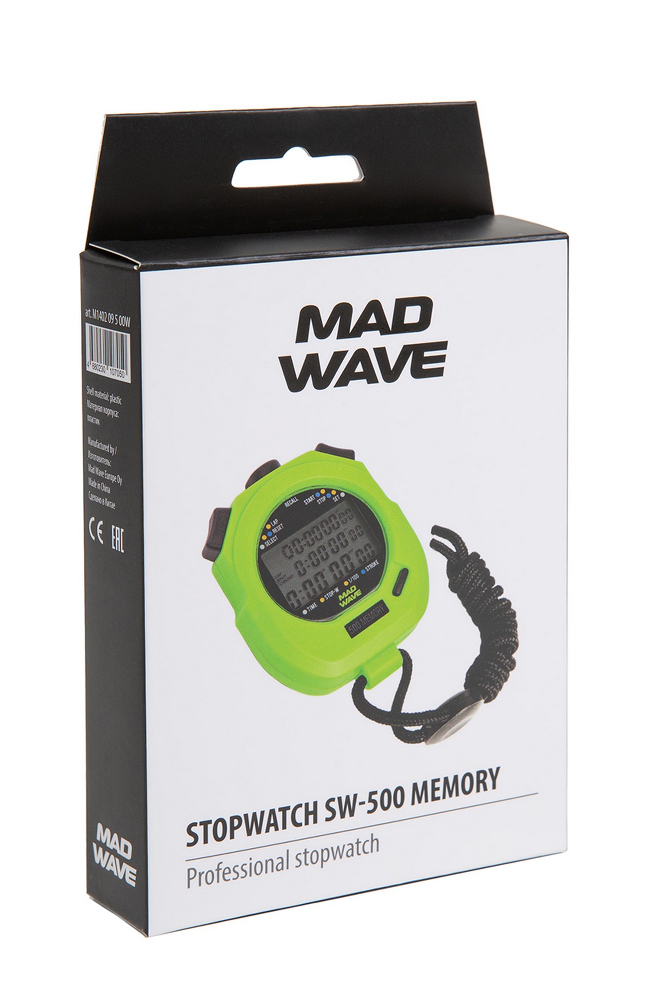 Секундомер Mad Wave Stopwatch SW-500 memory M1402 09 5 00W зеленый 1333_2000
