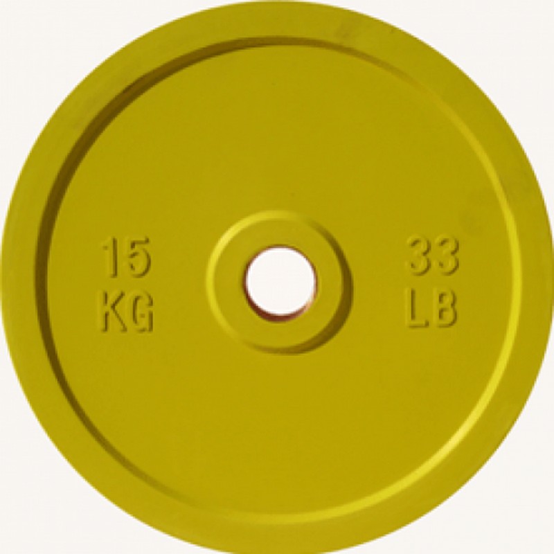 Диск обрезиненный 15кг Johns DR71025 - 15С желтый 800_800