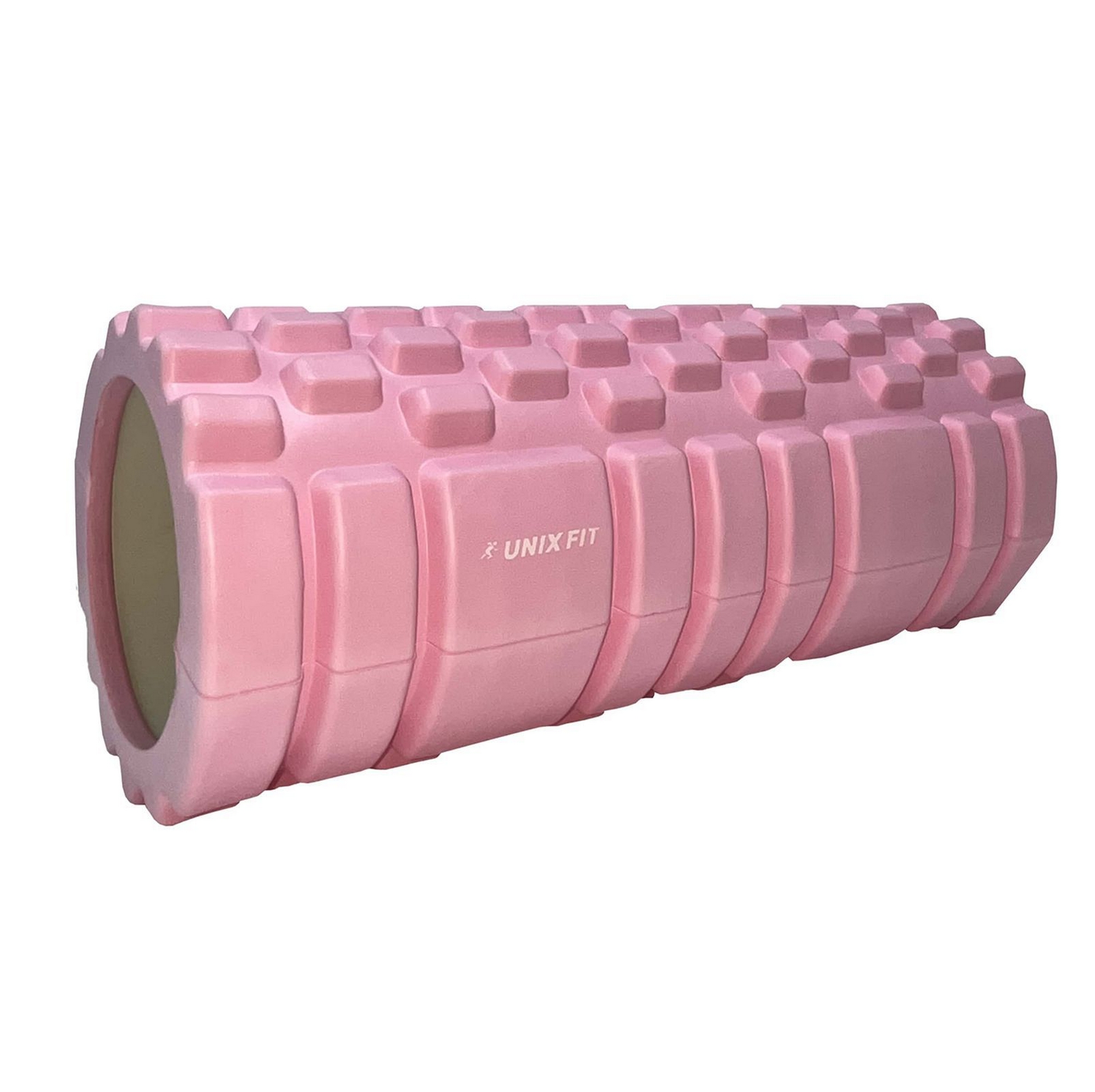 Ролик массажный для йоги и фитнеса 45 см UnixFit FRU45CMPK розовый 2000_1994
