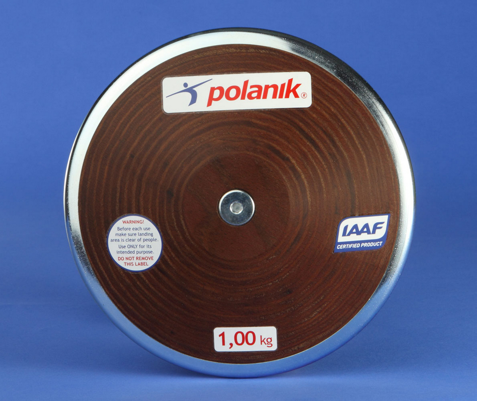 Диск универсальный из прочной клееной фанеры 1,5 кг. Polanik HPD11-1,5 Сертификат IAAF № I-11-0494 952_800