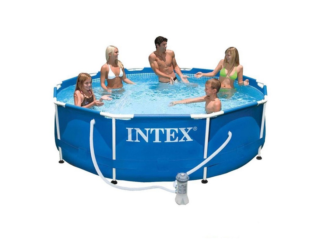 Каркасный бассейн круглый 305х76см+насос-фильтр Intex Metal Frame 28202 1051_800