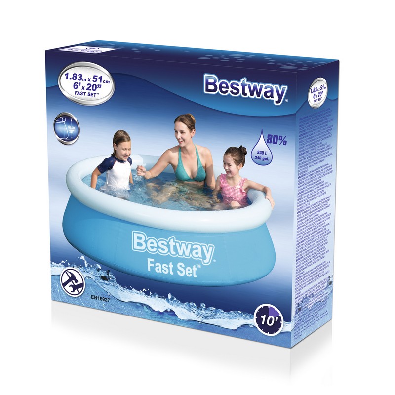 Бассейн с надувным бортом Bestway 183х51см 57392 800_800