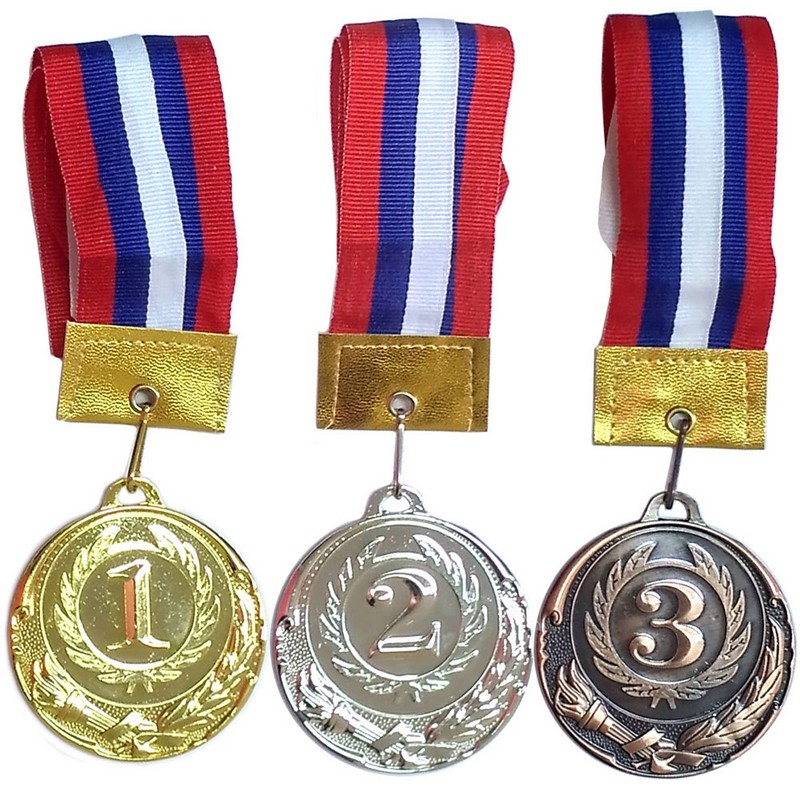 Медаль Sportex 2 место (d6 см, лента триколор в комплекте) F11742 800_800