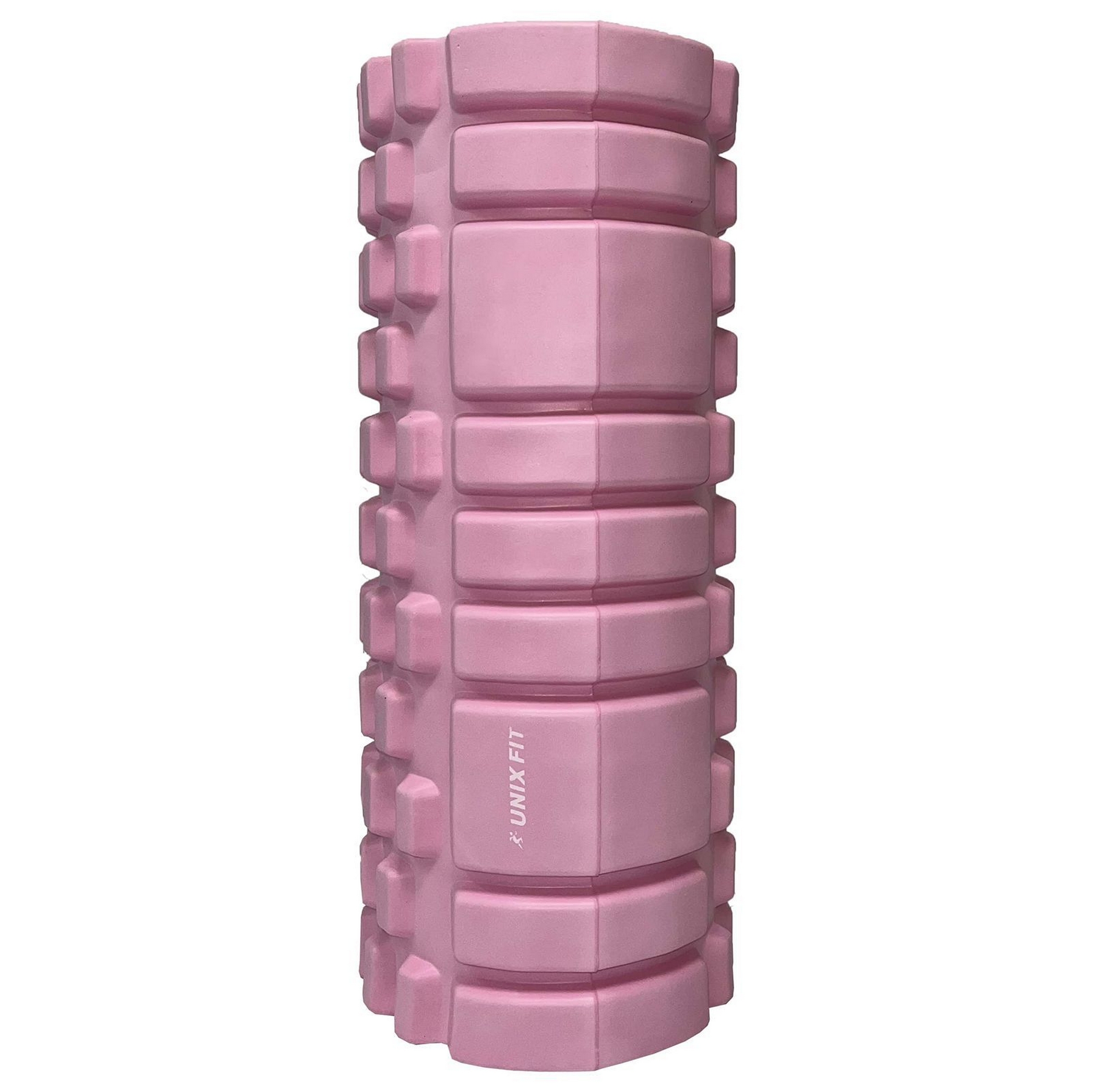 Ролик массажный для йоги и фитнеса 45 см UnixFit FRU45CMPK розовый 2000_1994