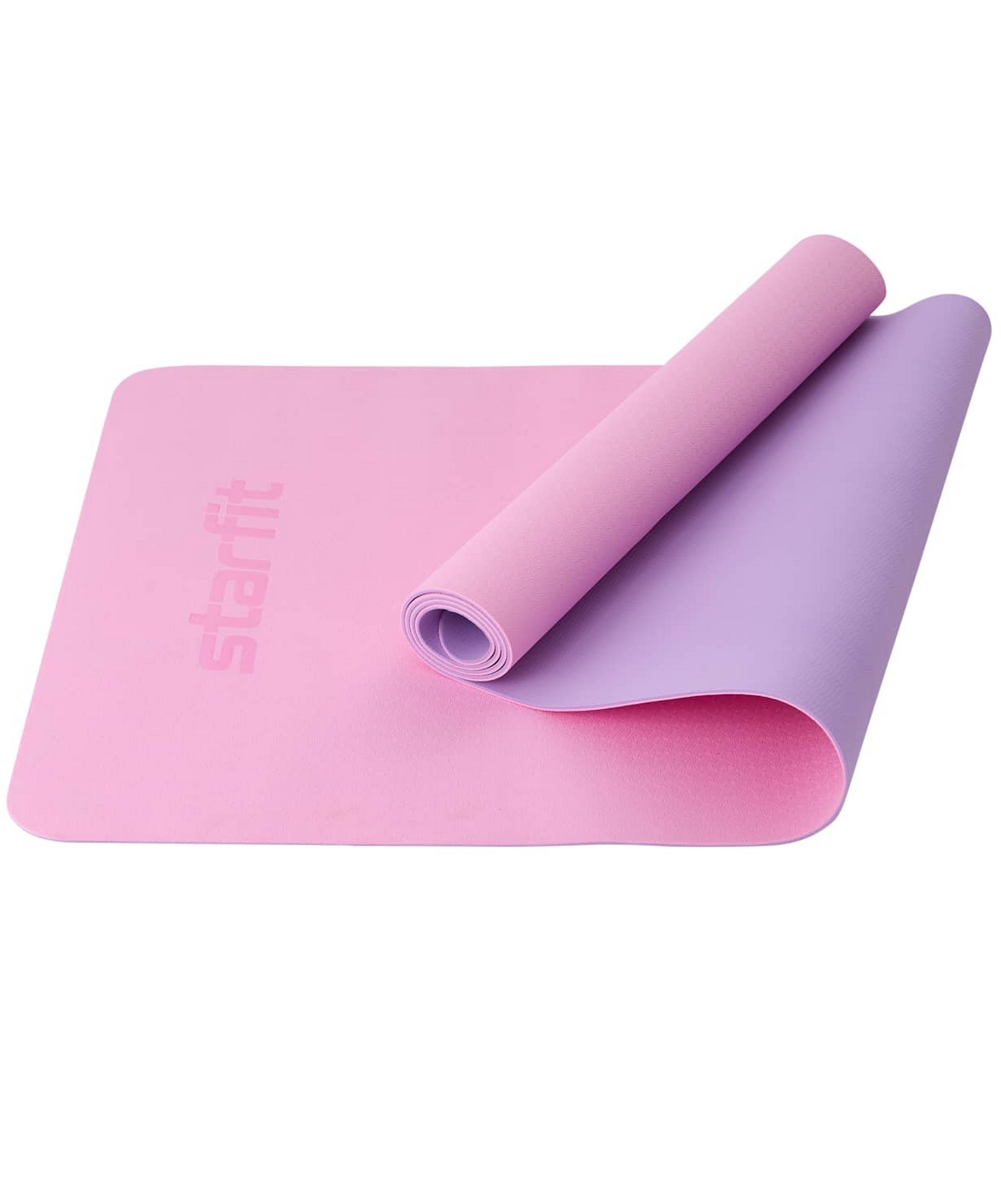 Коврик для йоги и фитнеса 183x61x0,4см Star Fit TPE FM-201 розовый пастель\фиолетовый пастель 1663_2000