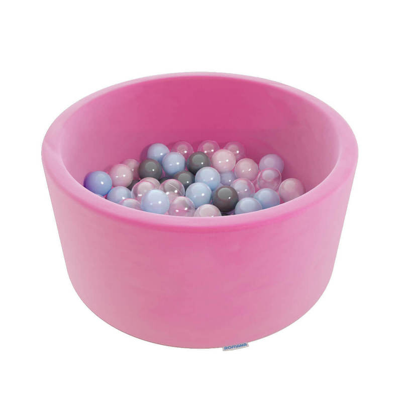 Сухой бассейн Romana Easy ДМФ-МК-02.53.03 розовый с розовыми шариками 800_800
