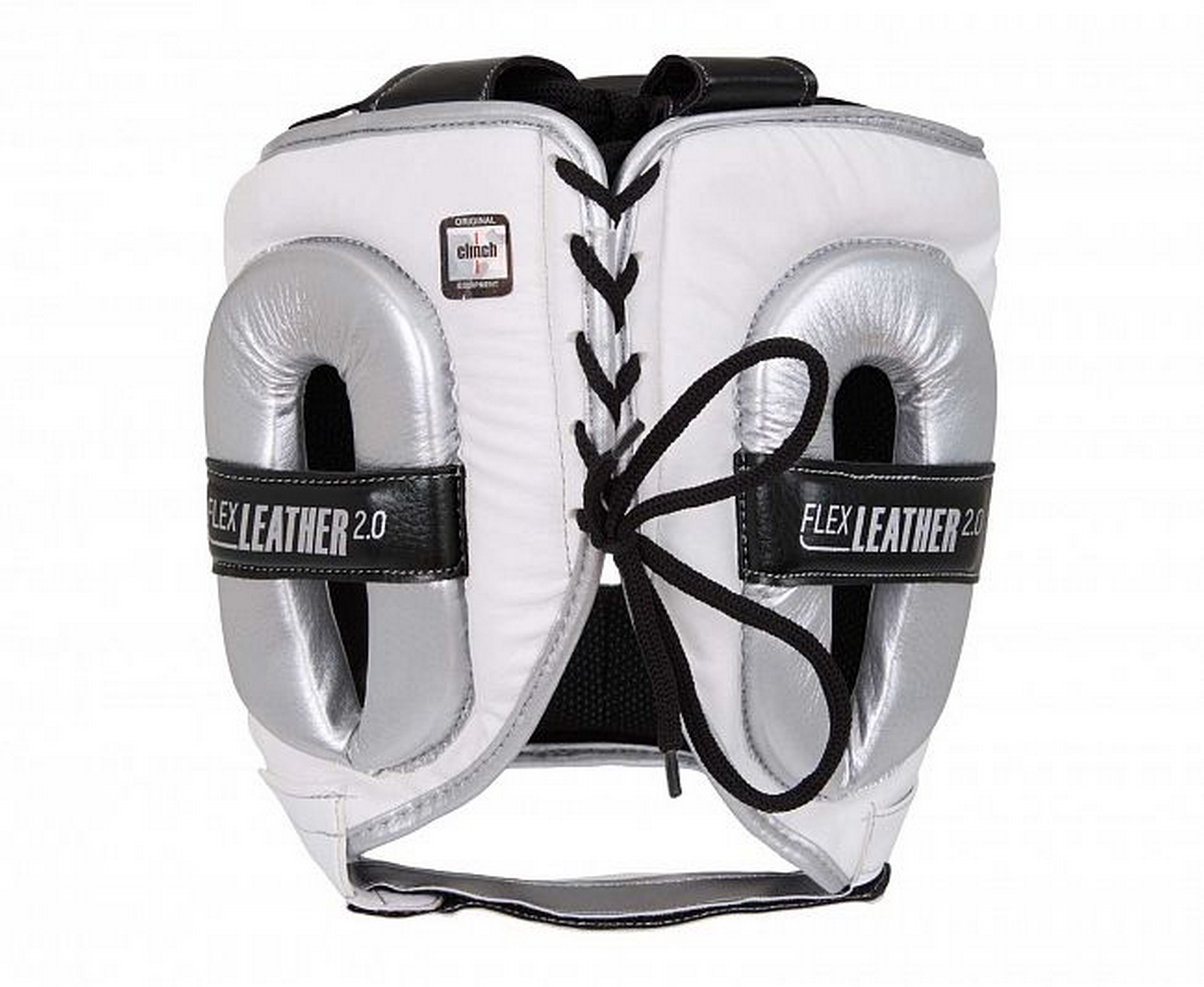 Шлем для единоборств с бампером Clinch Face Guard C149 бело-серебристый 2000_1640