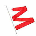 Лента гимнастическая с палочкой 50см, 4м, пластик, металл, полиэстер СЕ4-R красный 120_120